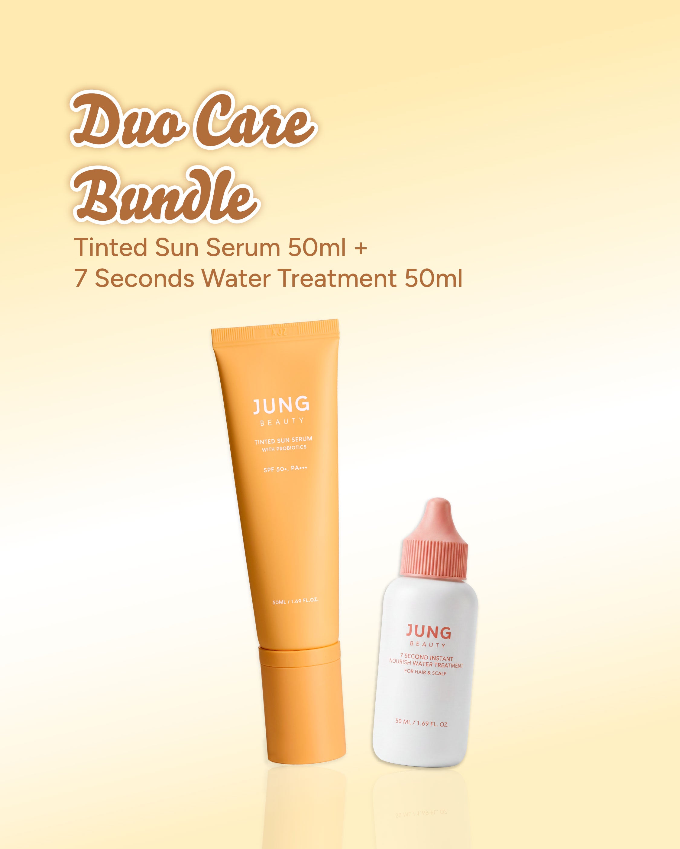 Jung Beauty Tinted Sun Serum with Probiotics (50ml) + 7 Second Instant Nourish Water Treatment (50ml)