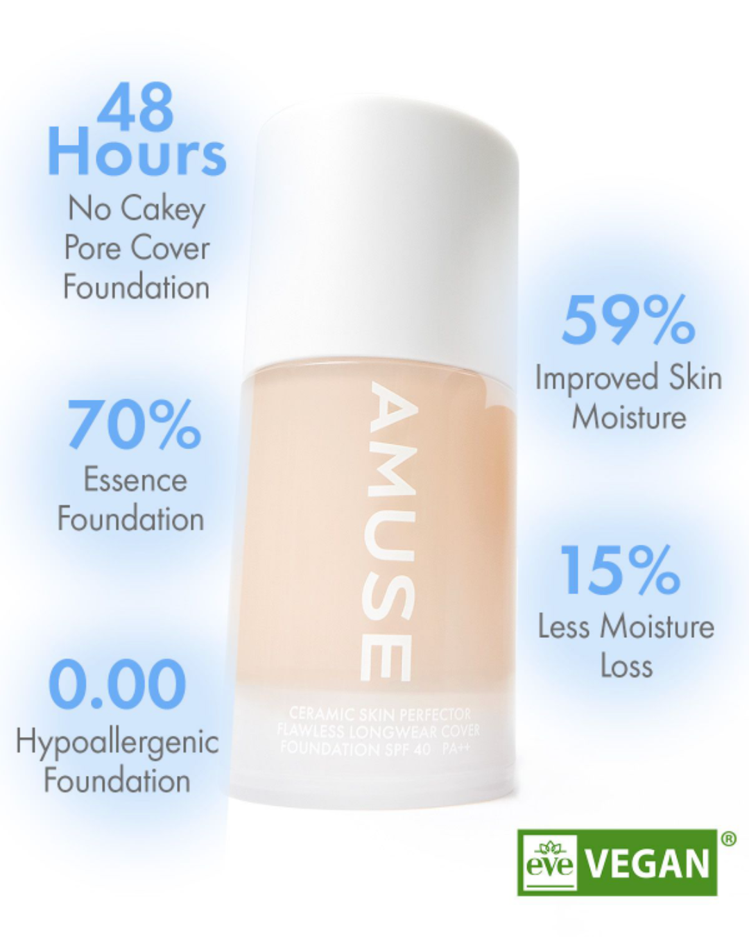 AMUSE Ceramic Skin Perfector Foundation (4 Shades)