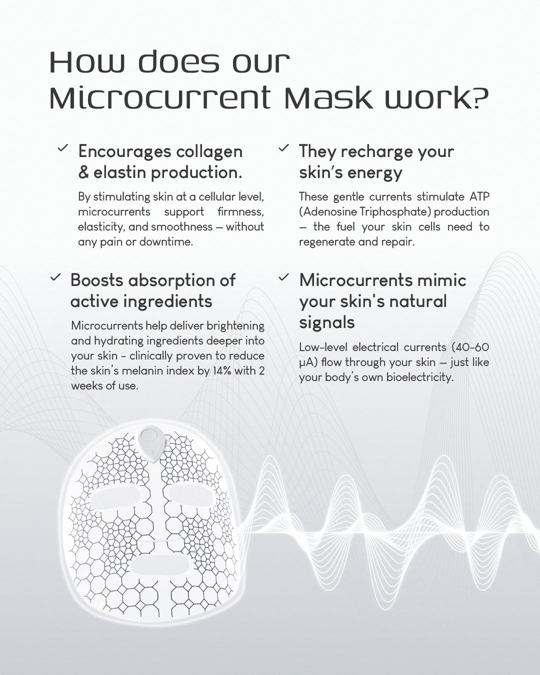 Jung Beauty Brightening Microcurrent Mask (5 Sheets) & Device