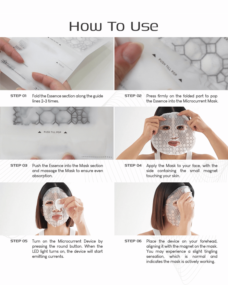 Jung Beauty Brightening Microcurrent Mask (5 Sheets) & Device