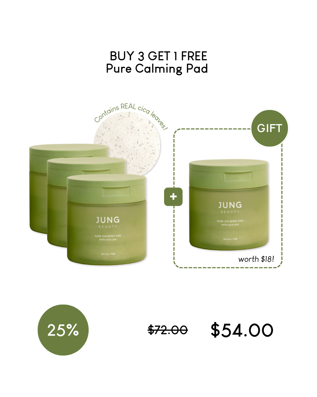 Jung Beauty Pure Calming Pad with Cica Leaf