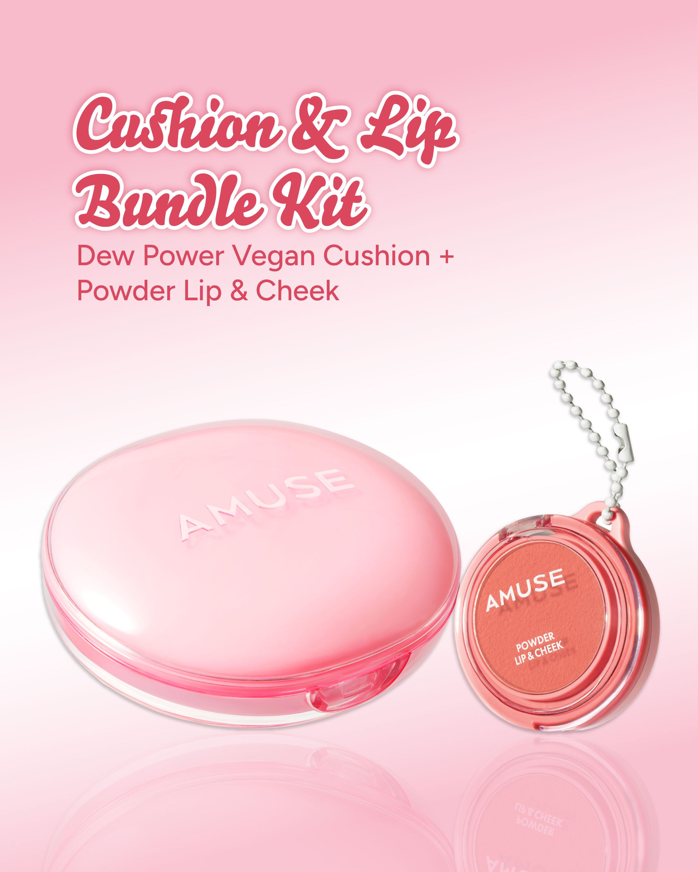 Amuse Dew Power Vegan Cushion + AMUSE Powder Lip & Cheek