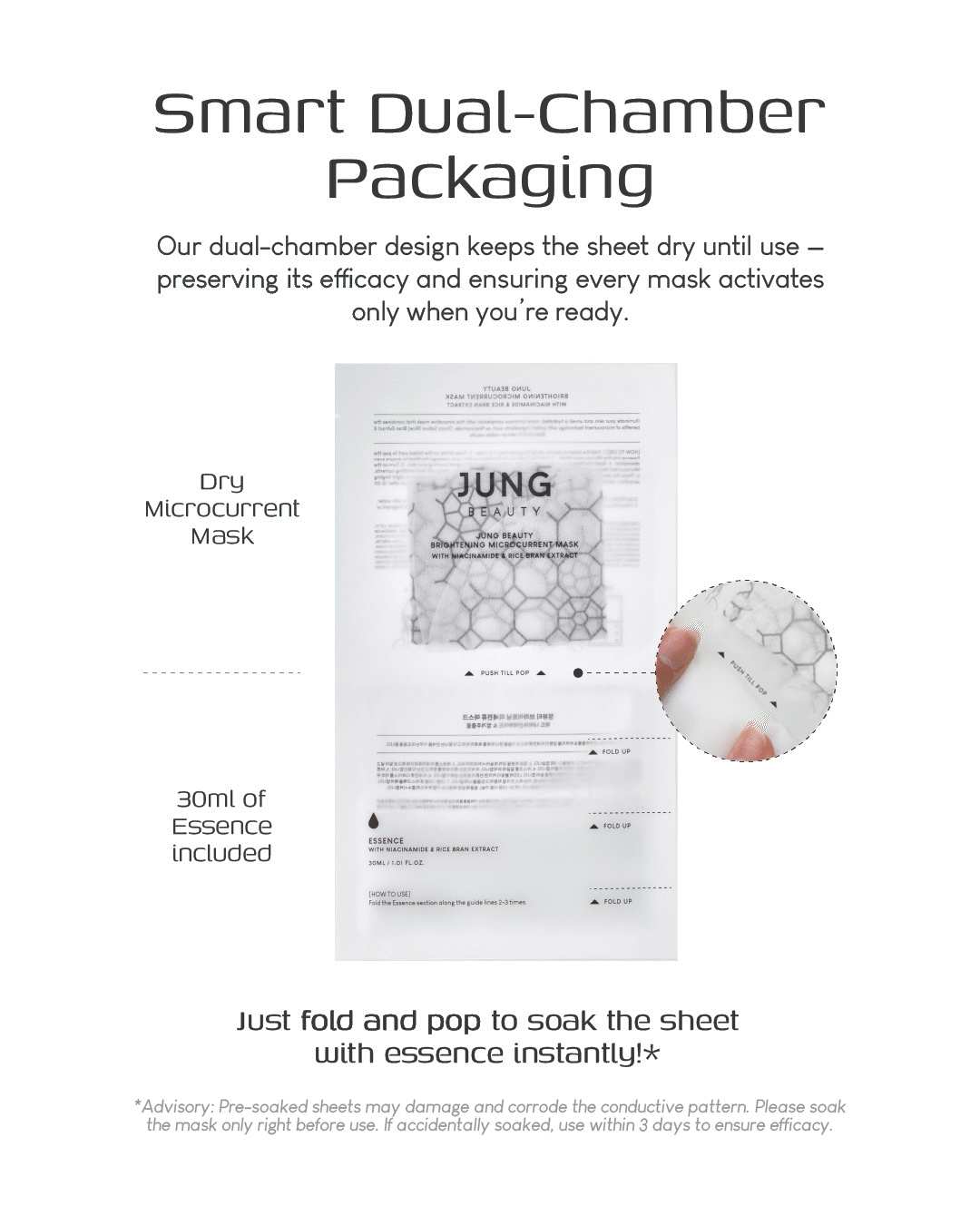 Jung Beauty Brightening Microcurrent Mask with Niacinamide and Rice Bran Extract (Box of 5)