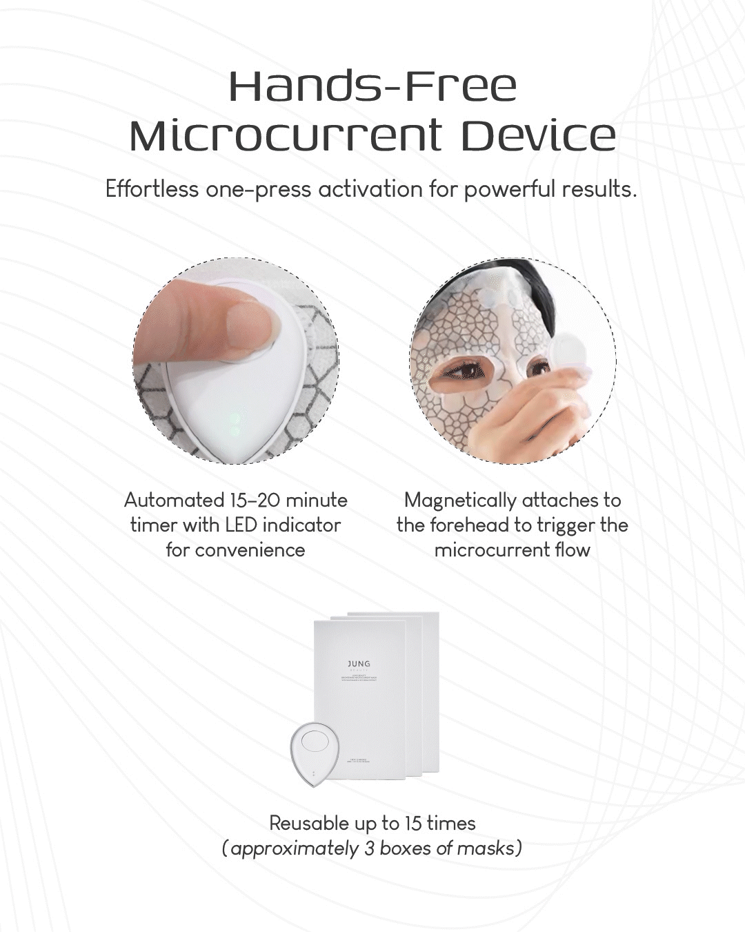 Jung Beauty Brightening Microcurrent Mask (5 Sheets) & Device
