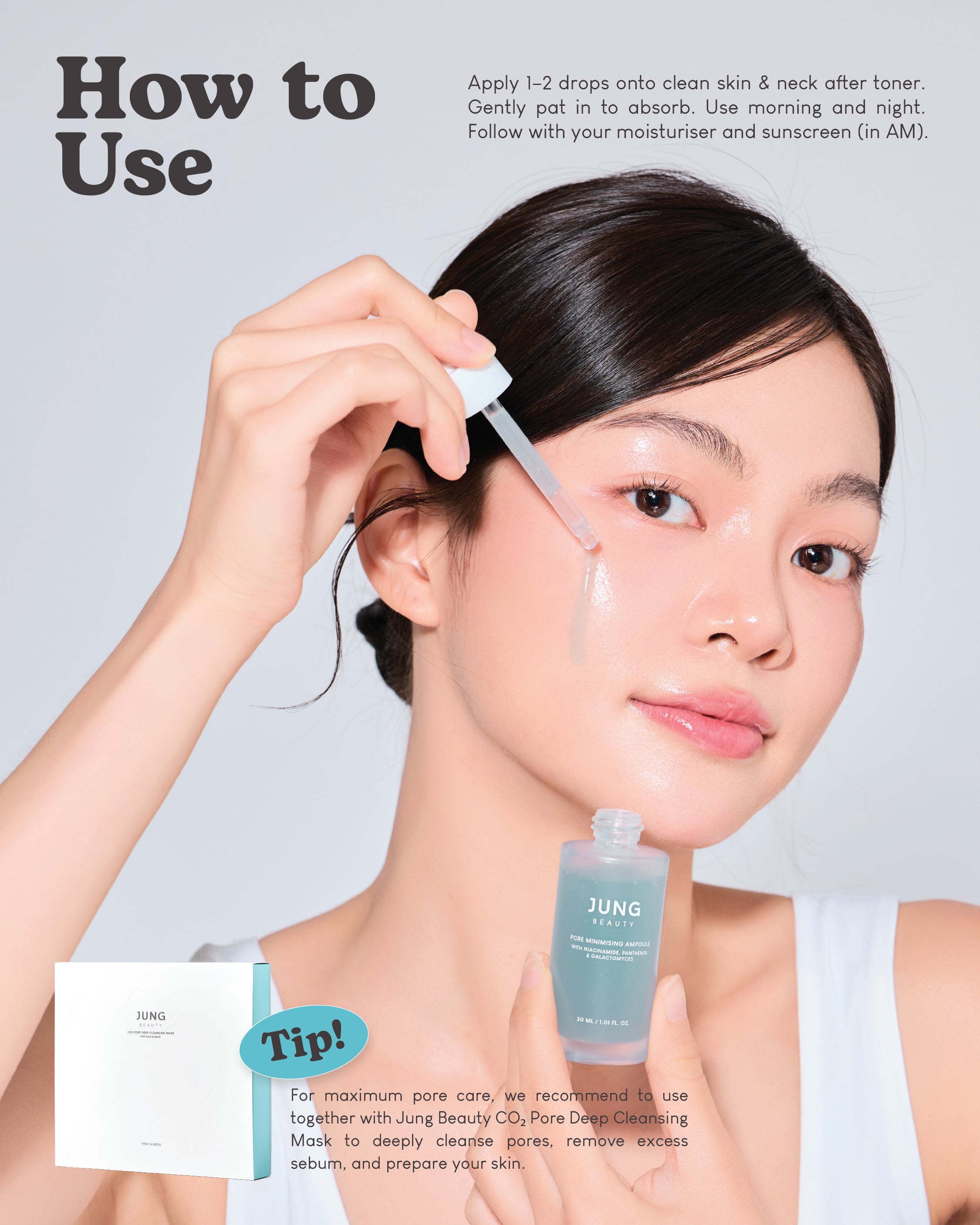 Jung Beauty Pore Minimising Ampoule with Niacinamide, Panthenol & Galactomyces (30ml)