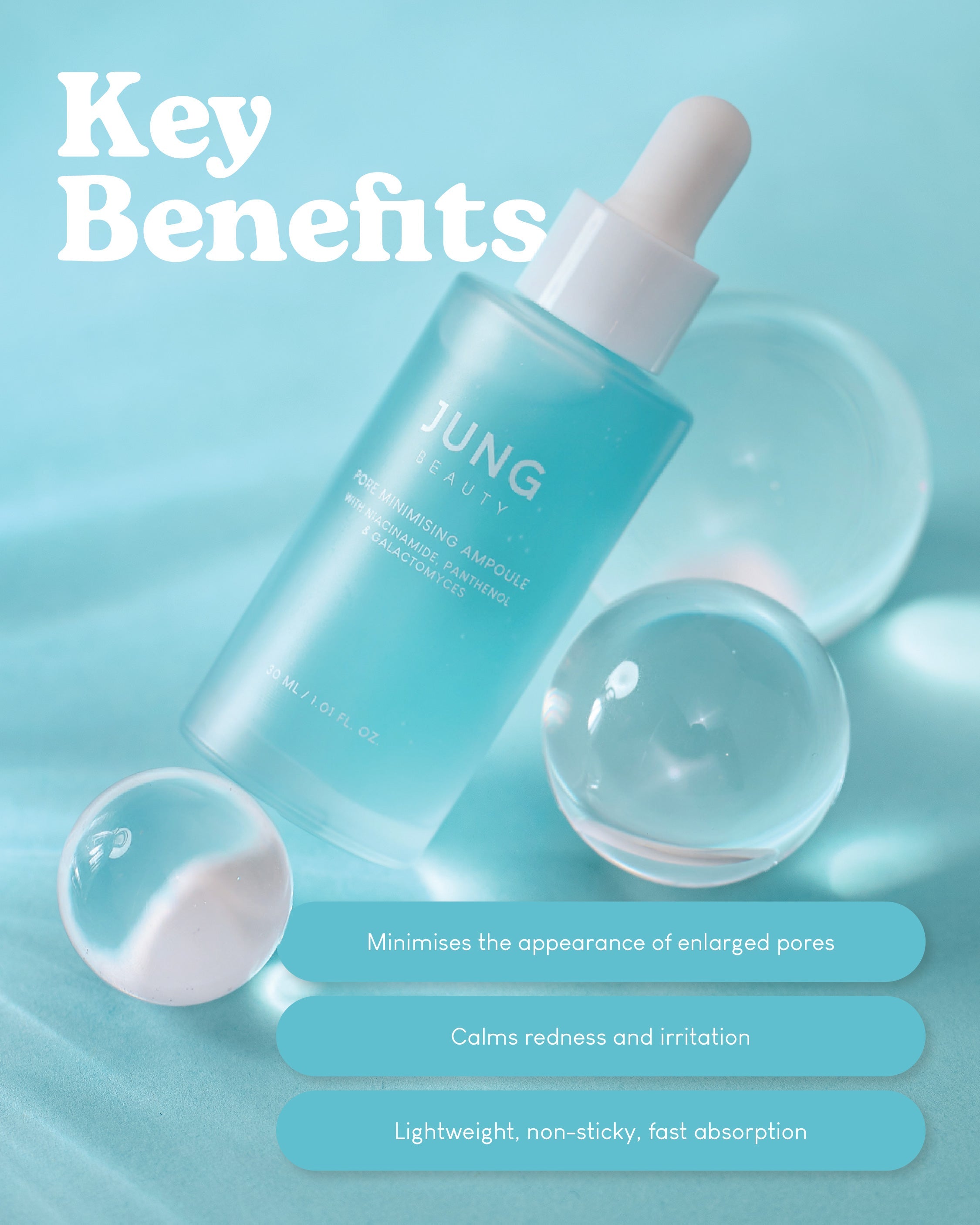 Jung Beauty Pore Minimising Ampoule with Niacinamide, Panthenol & Galactomyces (30ml)