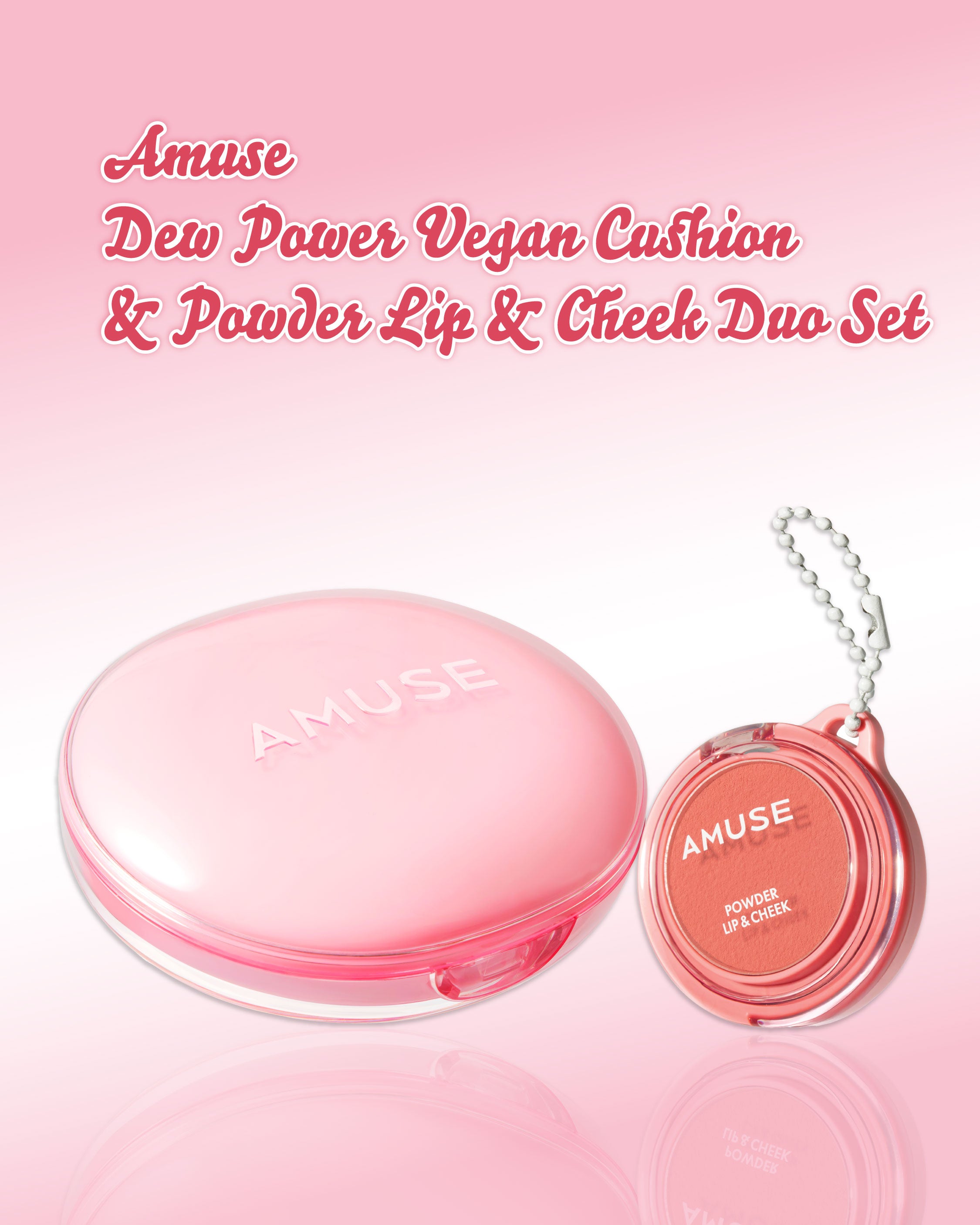 Amuse Dew Power Vegan Cushion & Powder Lip & Cheek Duo Set