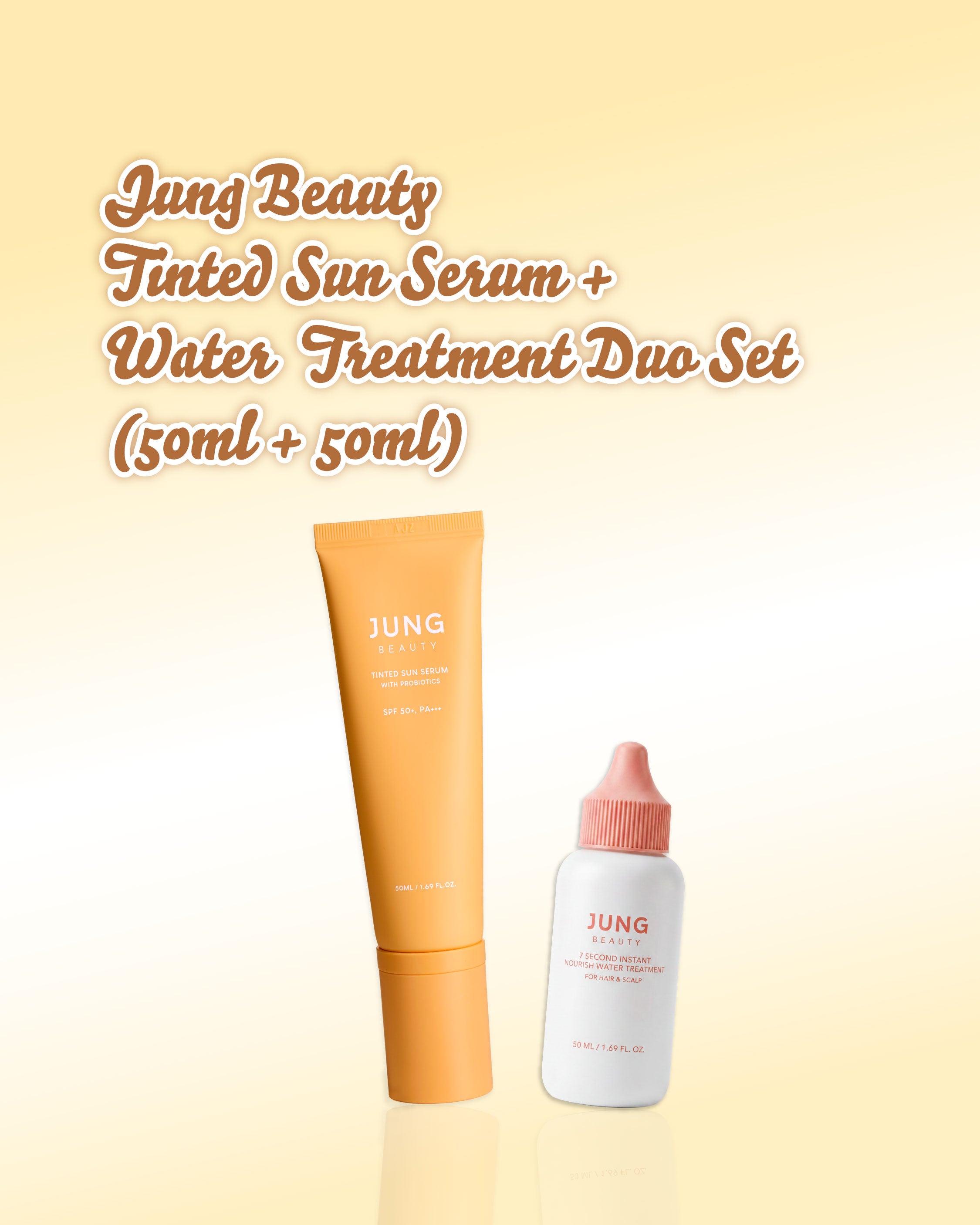 Jung Beauty Tinted Sun Serum + Water Treatment Mini Duo Set (50ml + 50ml)