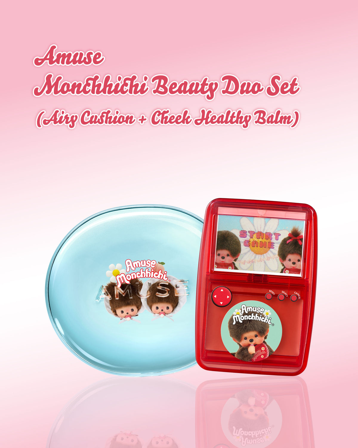 Amuse Monchhichi Beauty Duo Set (Airy Cushion + Cheek Healthy Balm)